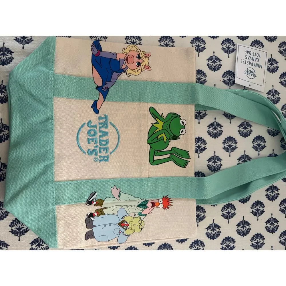 Disney Muppets Piggy Kermit Beeker Custom Made Trader Joes Mini Tote